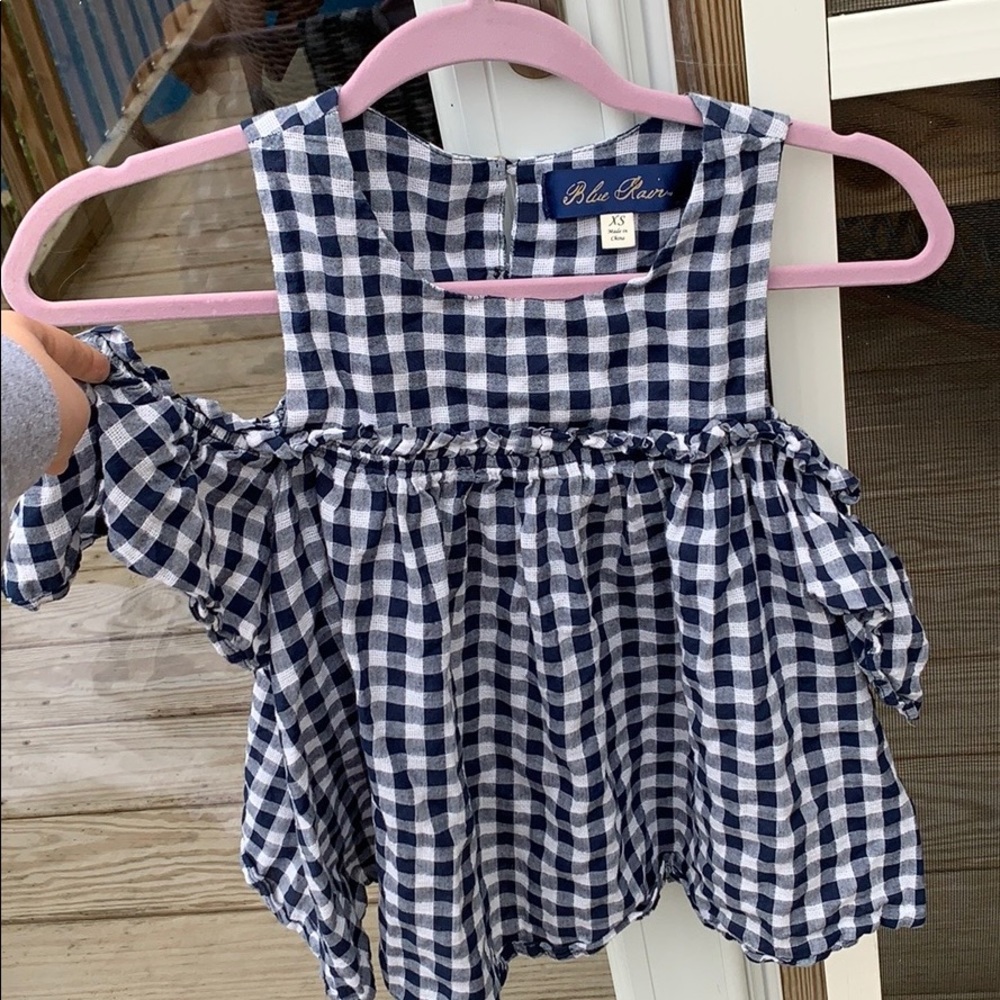 plaid cap sleeve shoulder shirt from francescaes